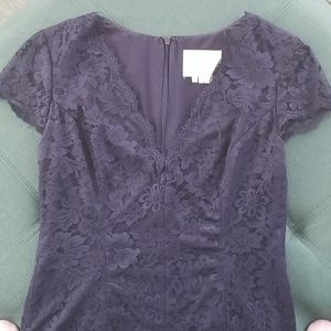 Weddington Way Navy Lace V neck dress